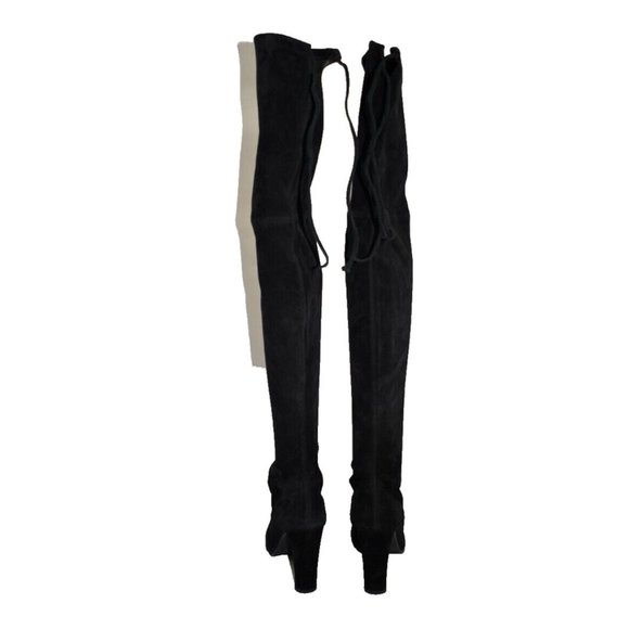 Stuart Weitzman Highland OTK Stretch Suede Boot Black Size 8.5 M MSRP $950 DD380 - Picture 8 of 11